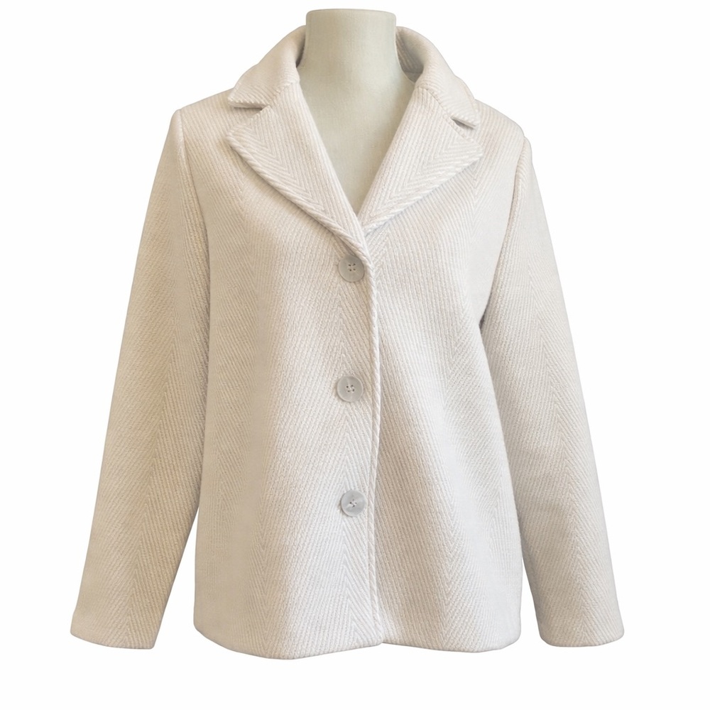 Joie Women’s Medium Ivory Textured Wool Blend Jacket Blazer Size M